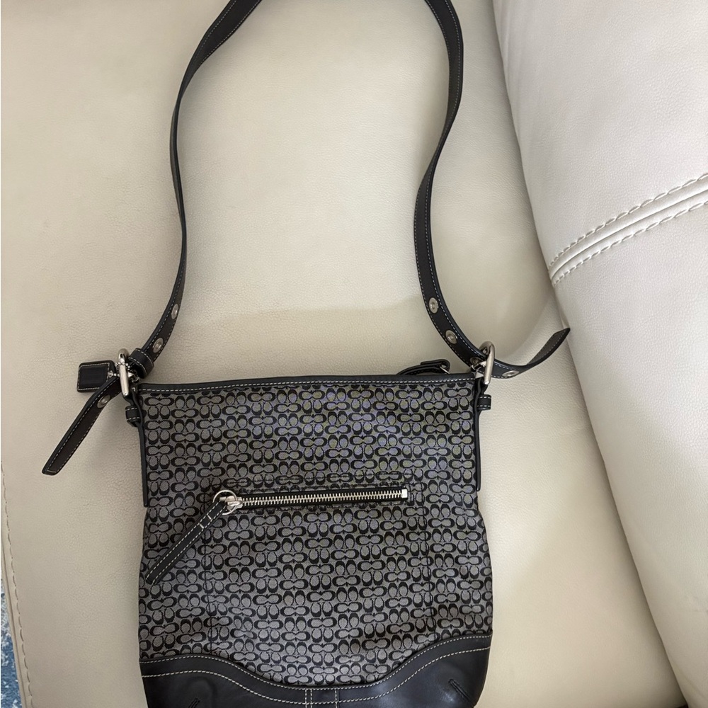 COACH Black Patterned Crossbody Bag - Women's Shoulder Bag
